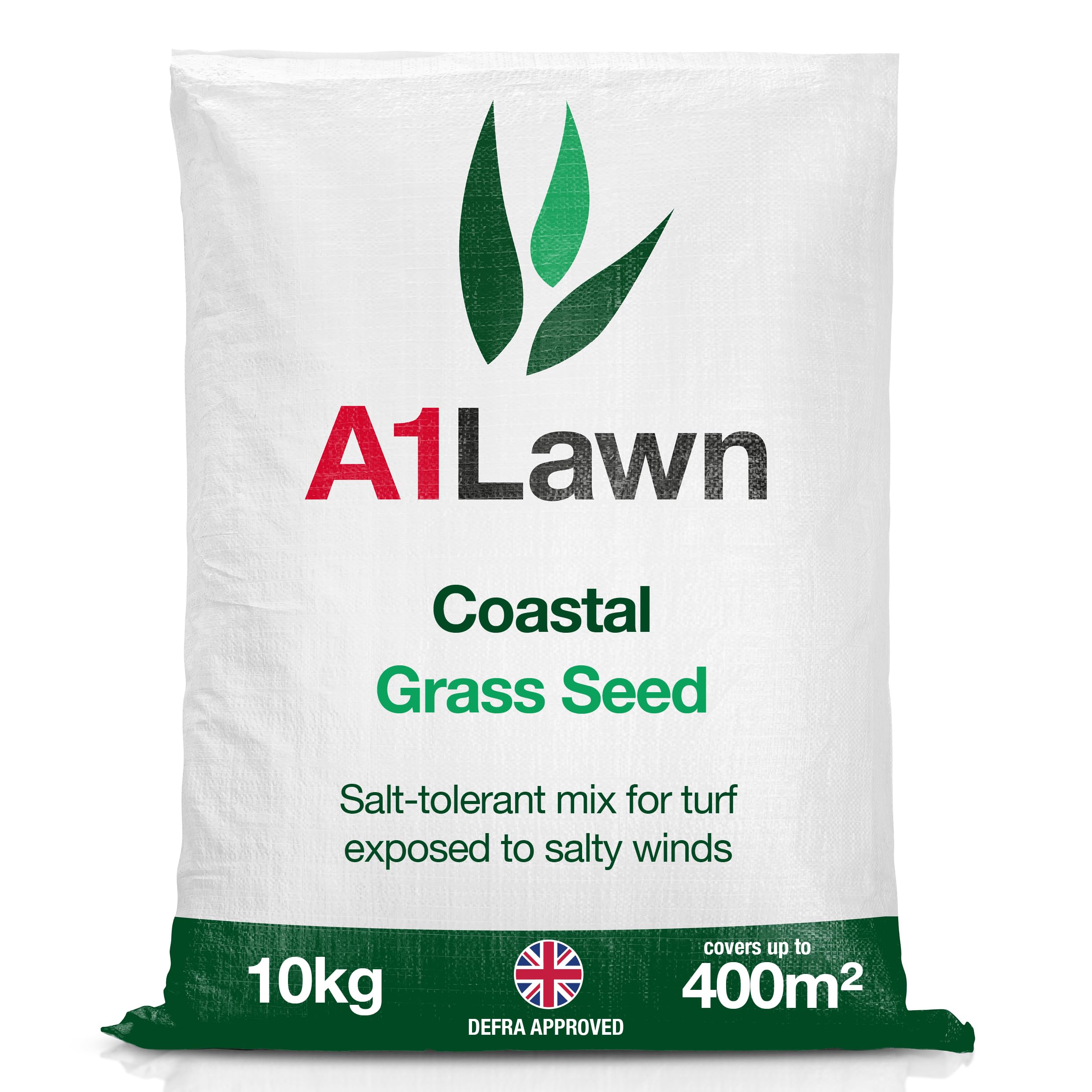 A1 Lawn, Coastal Grass Seed Mix - Salt Tolerant, Fast Growing, DEFRA Certified, 10kg