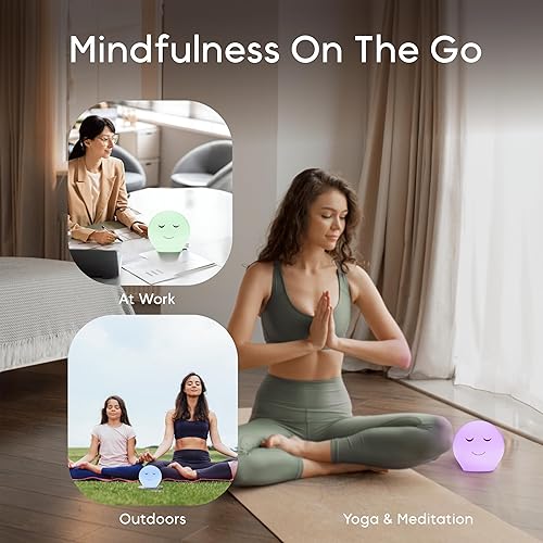 Miniatura 5 de Breathing Pal 'Kyle' guía visual de respiración blanda de atención plena, 3 modos de respiración con luz nocturna, artículos probados para aliviar