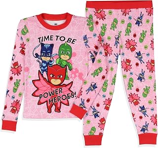PJ Masks Toddler Girls' Gekko Catboy Owlette Title Logo Sleep Pajama Set