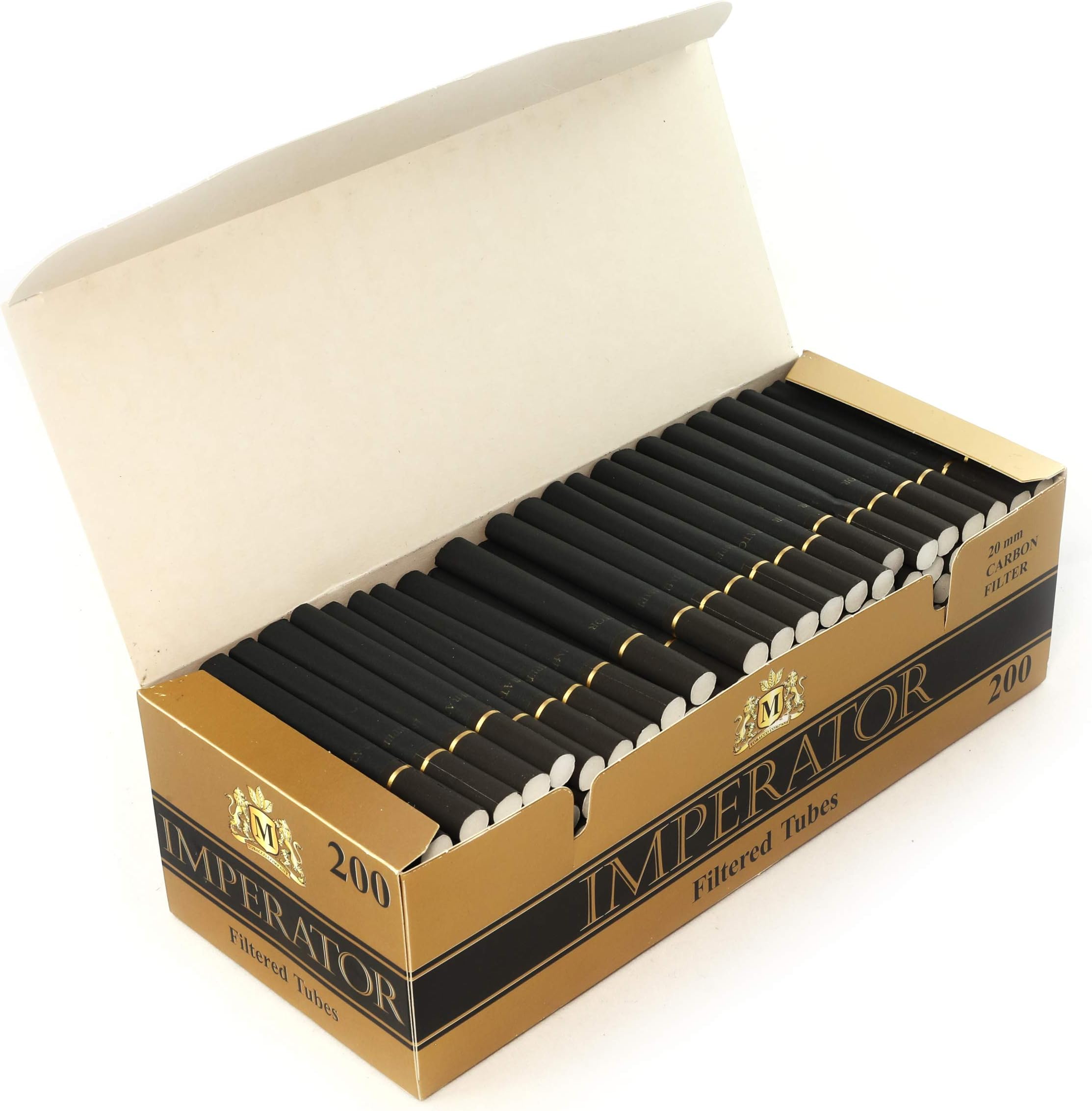 Imperator 200 Black Paper Filter Tubes with 20mm Carbon Filters