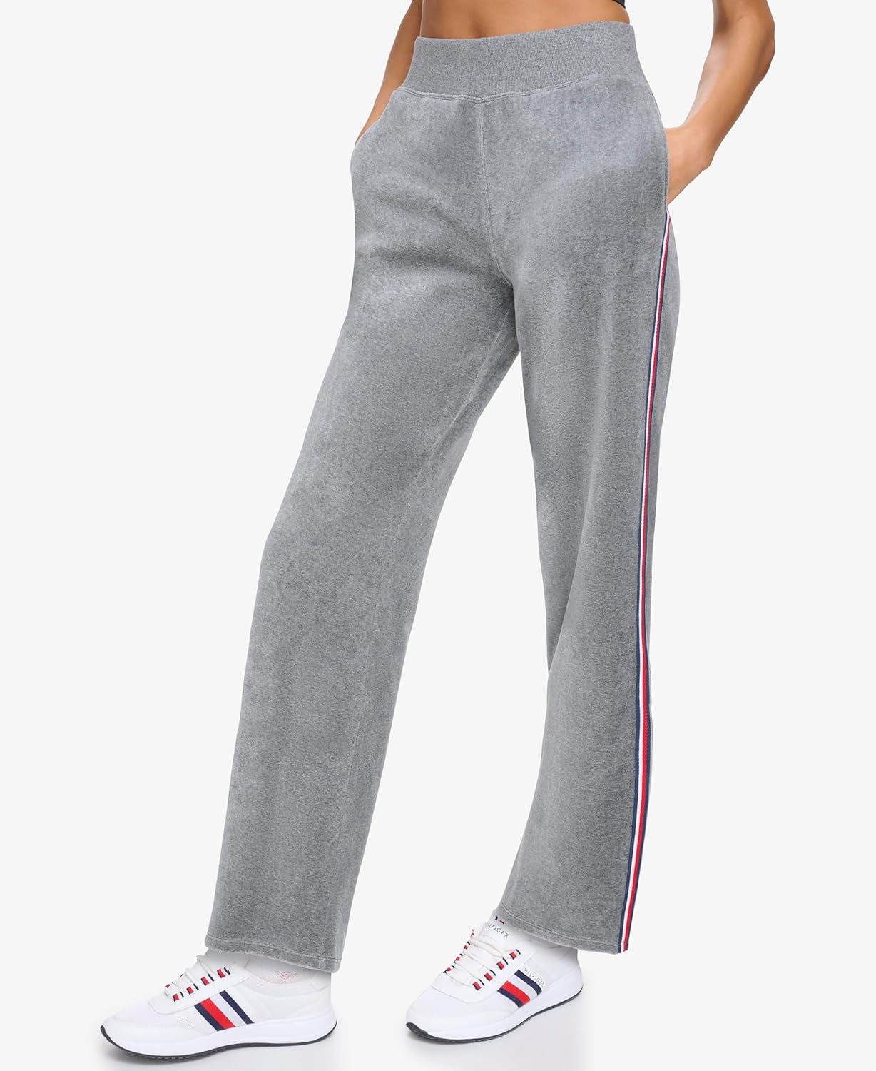 Tommy Hilfiger Women's Side Tape Velour Track Sweatpants - Image 3