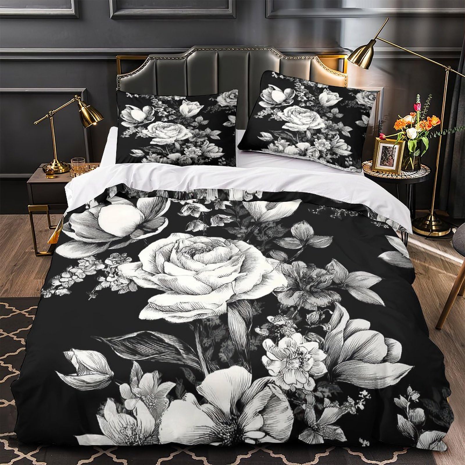 Parure de lit super king rose noire pour sublimer la chambre des parents et ados