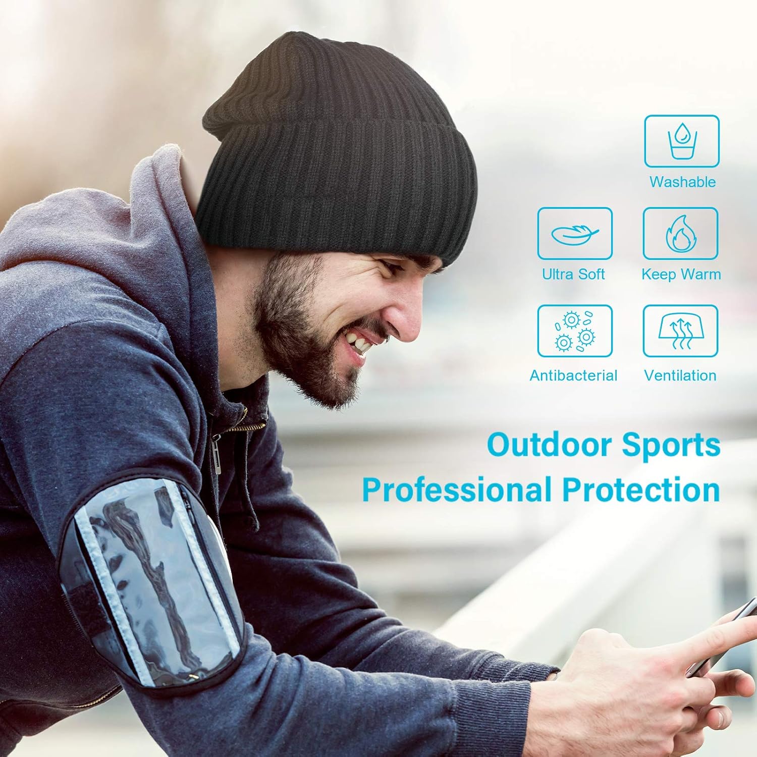 Grеаtеѕt Prоduсt Bluetooth Beanie Hat Gifts for Men, Stocking Stuffers for Men and Women Knit Hat Gifts for Women Blueetooth Hat with Blutooth 5.0, Good HiFi Stereo Music Beanie