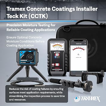 Tramex Concrete Coatings Installer Tech Kit CCTK, Concrete Moisture Meter | Temperature & Humidity Sensor & Probe, Measure Moisture Level, Temperature, Humidity & Dew Point Conditions of Concrete