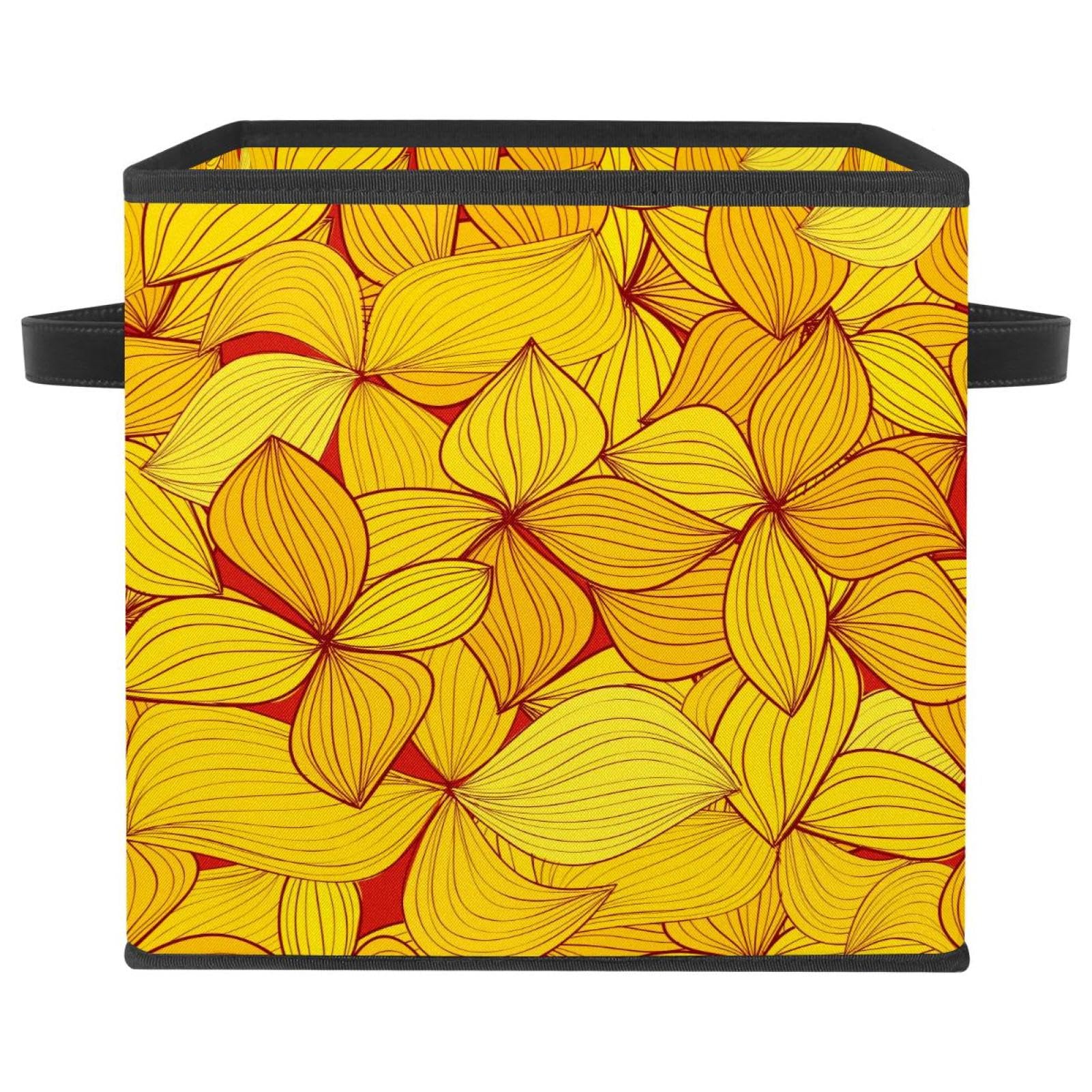 Boîte de rangement pliable en tissu cube jaune maison