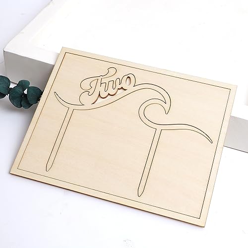 Miniatura 5 de Decoración de pastel de madera Wave Surf para tartas  Decoración de pastel con temática de playa por dos años de edad, decoración de pastel de