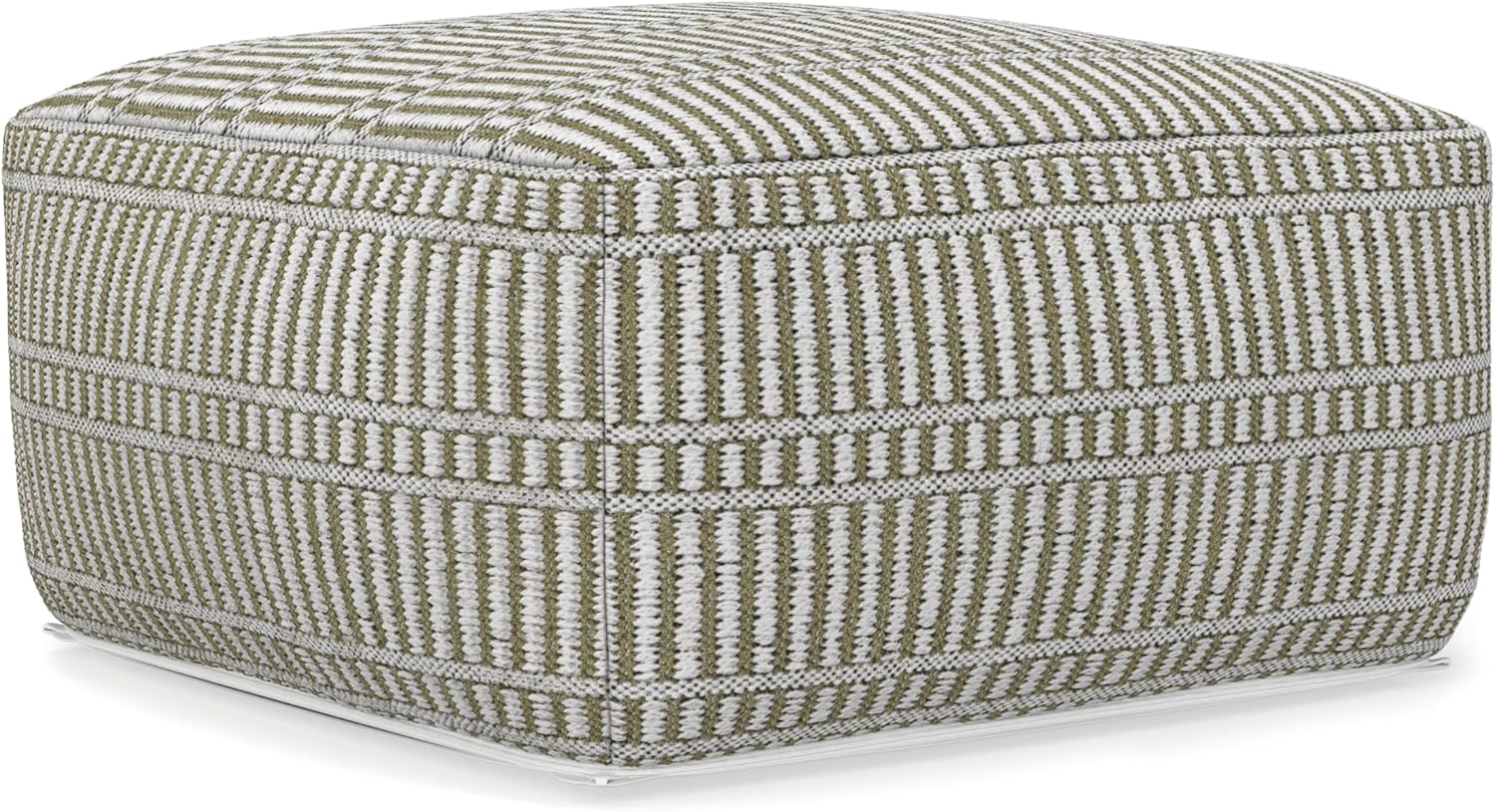 SIMPLIHOME Safford 20-inch Wide Pouf in Natural/Travertine/White, Handwoven Outdoor/Indoor Boho-Style Ottoman for Living Room, Bedroom, or Patio, Weather-Resistant, UV-Protected, Assembled