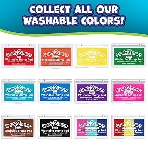 Miniatura 7 de Ready 2 Learn Almohadilla de sello lavable  Negro  Almohadilla de tinta lavable no tóxica para niños  Resistente a la decoloración  Decora álbumes