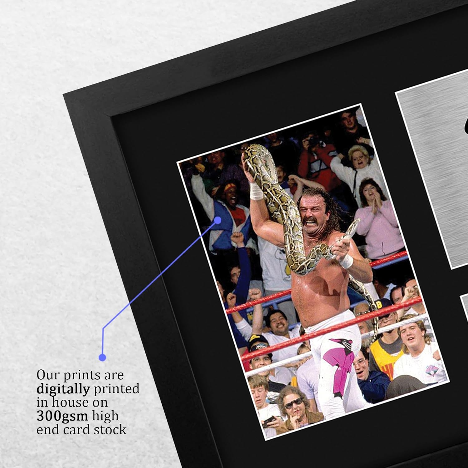 HWC Trading Jake The Snake Roberts Framed Gifts Printed Signed Autograph Picture for WWE & WWF Memorabilia Fans - US Letter Size