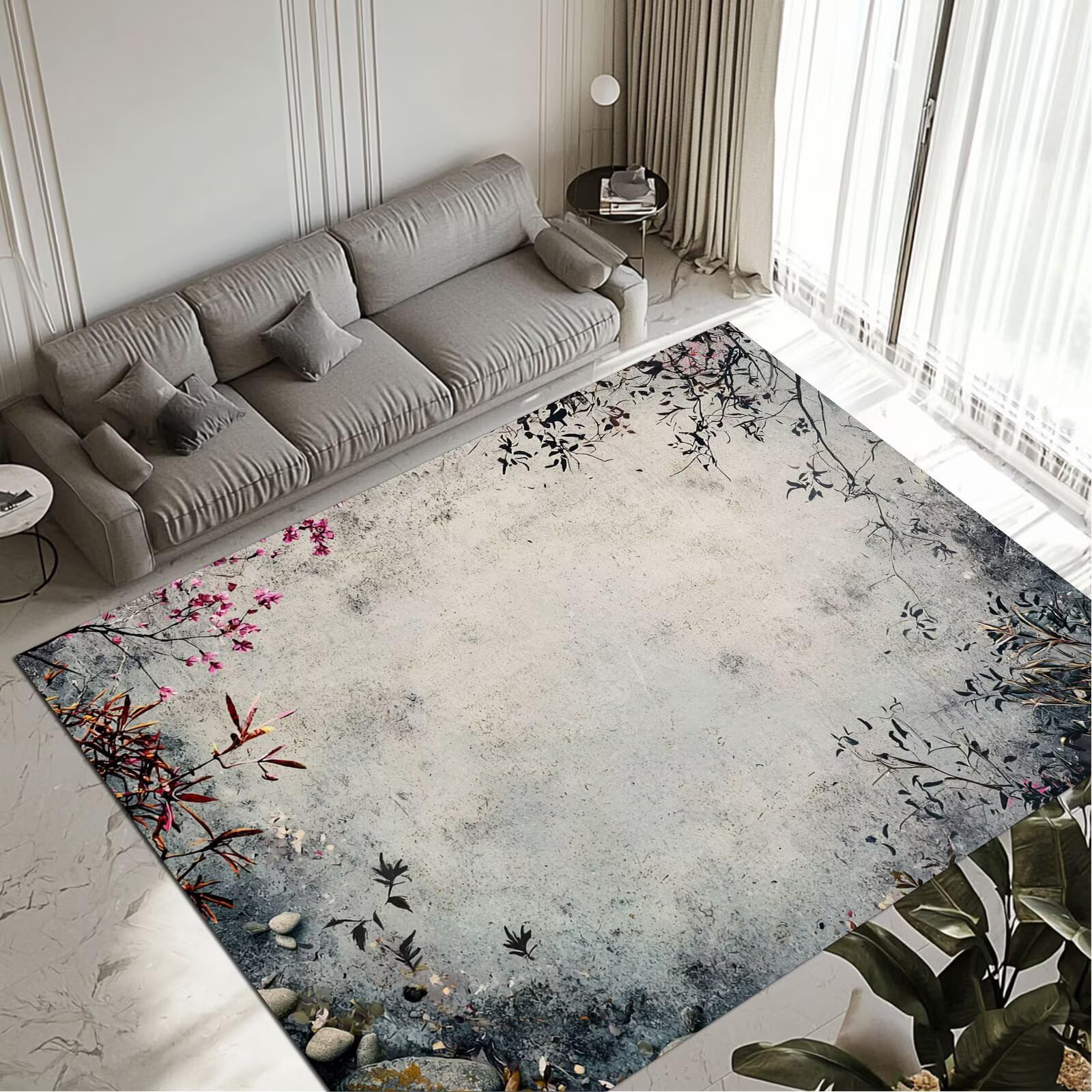 Grand tapis salon chambre adulte 140x200 lavable rug antidérapant
