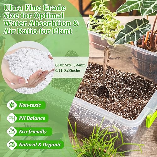 Miniatura 2 de Legigo 10 cuartos de galón de perlita hortícola orgánica para plantas de interior, mezcla de aditivos naturales para suelos hortícolas para mejorar