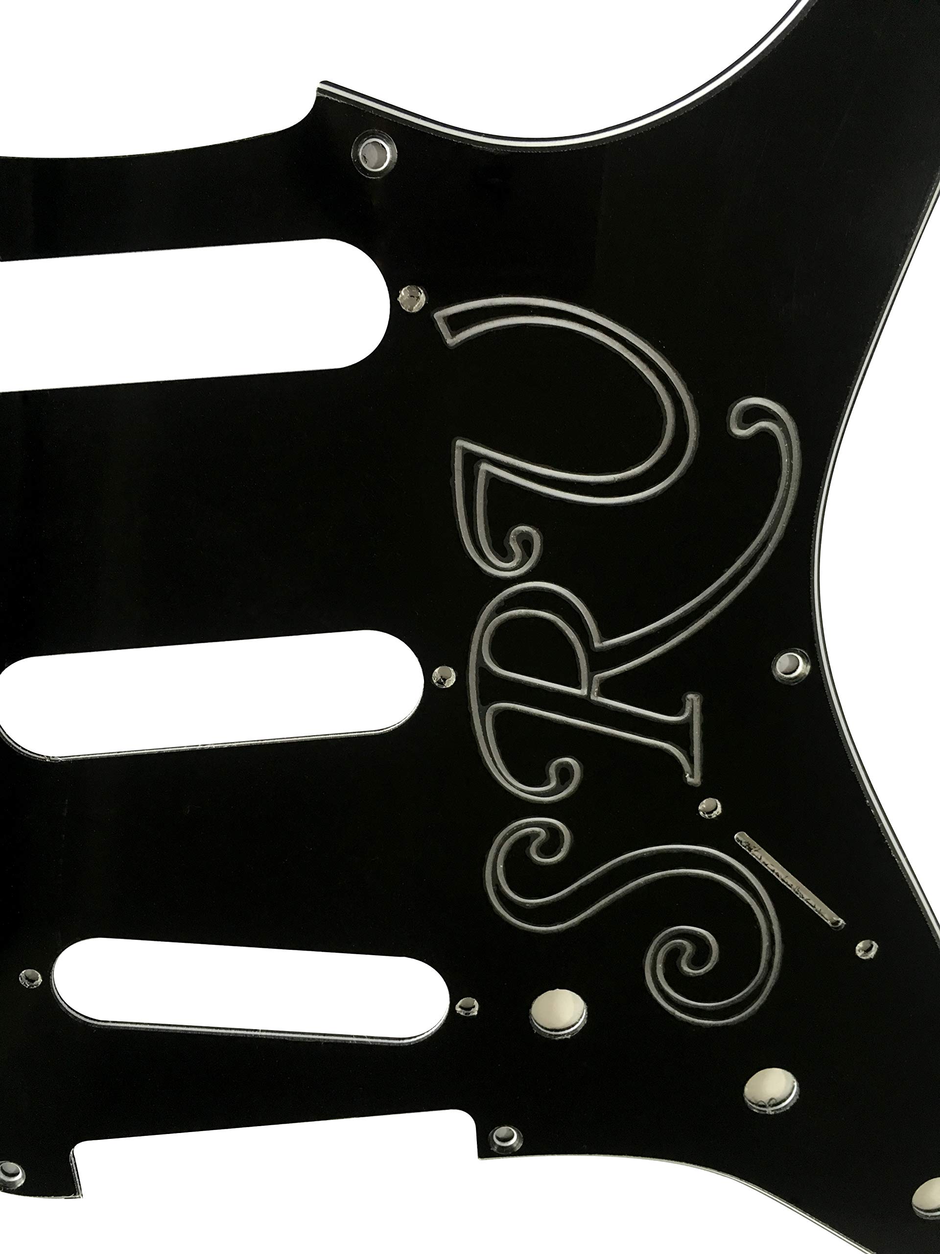 Electric Guitar Pickguard for US 57' 8 Sctew SRV Stratocaster Strat Style (3 Ply Black)