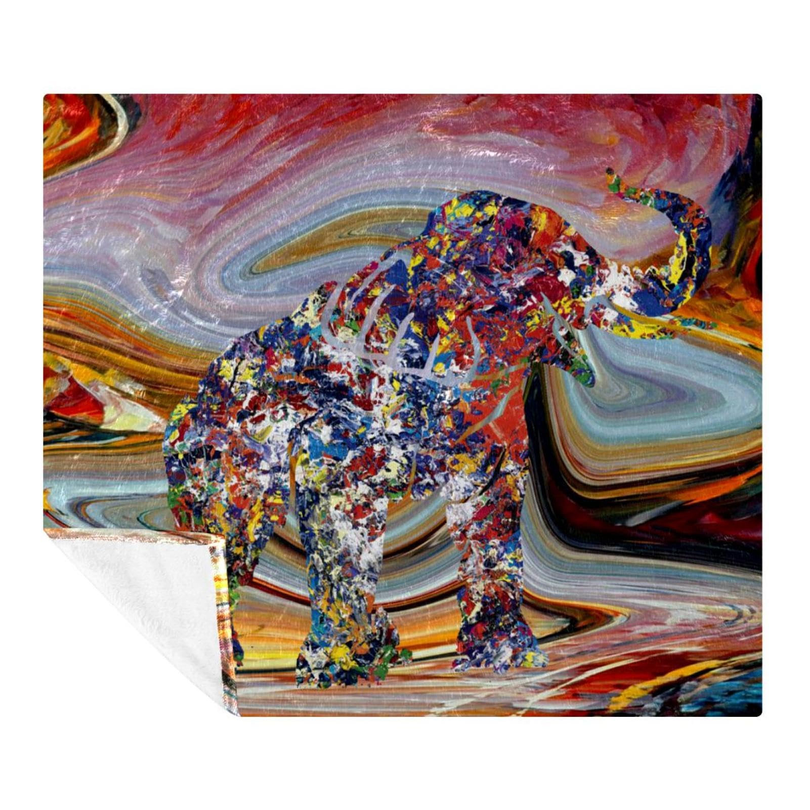 Couverture éléphant plaid polaire microfibre légère lit et canapé