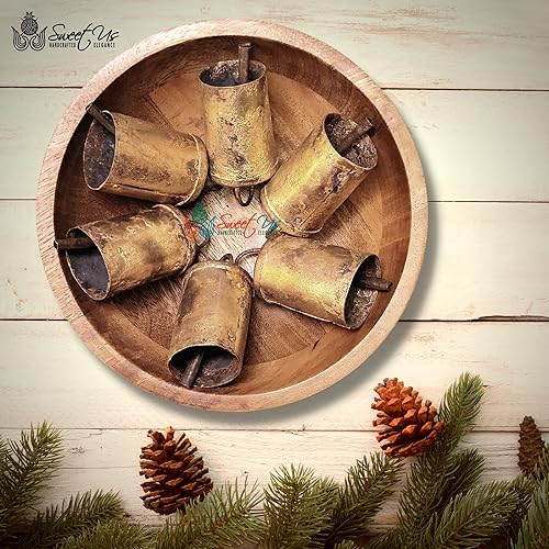 Miniatura 94 de Campanas de cascabel rústico vintage chic de ritmo musical de trineo polar, meditación, trabajo artesanal, recuerdos de fiesta, campanas de vaca