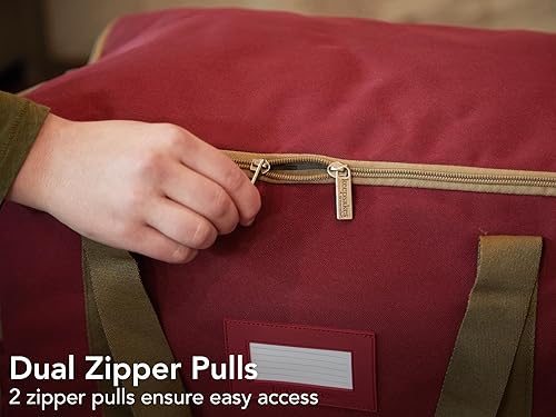 Vista 37 de Covermates Keepsakes Rolling Treasurekeeper Storage Bag - Carrying Handles, ID Window, Dual Wheels - Holiday Storage, Green