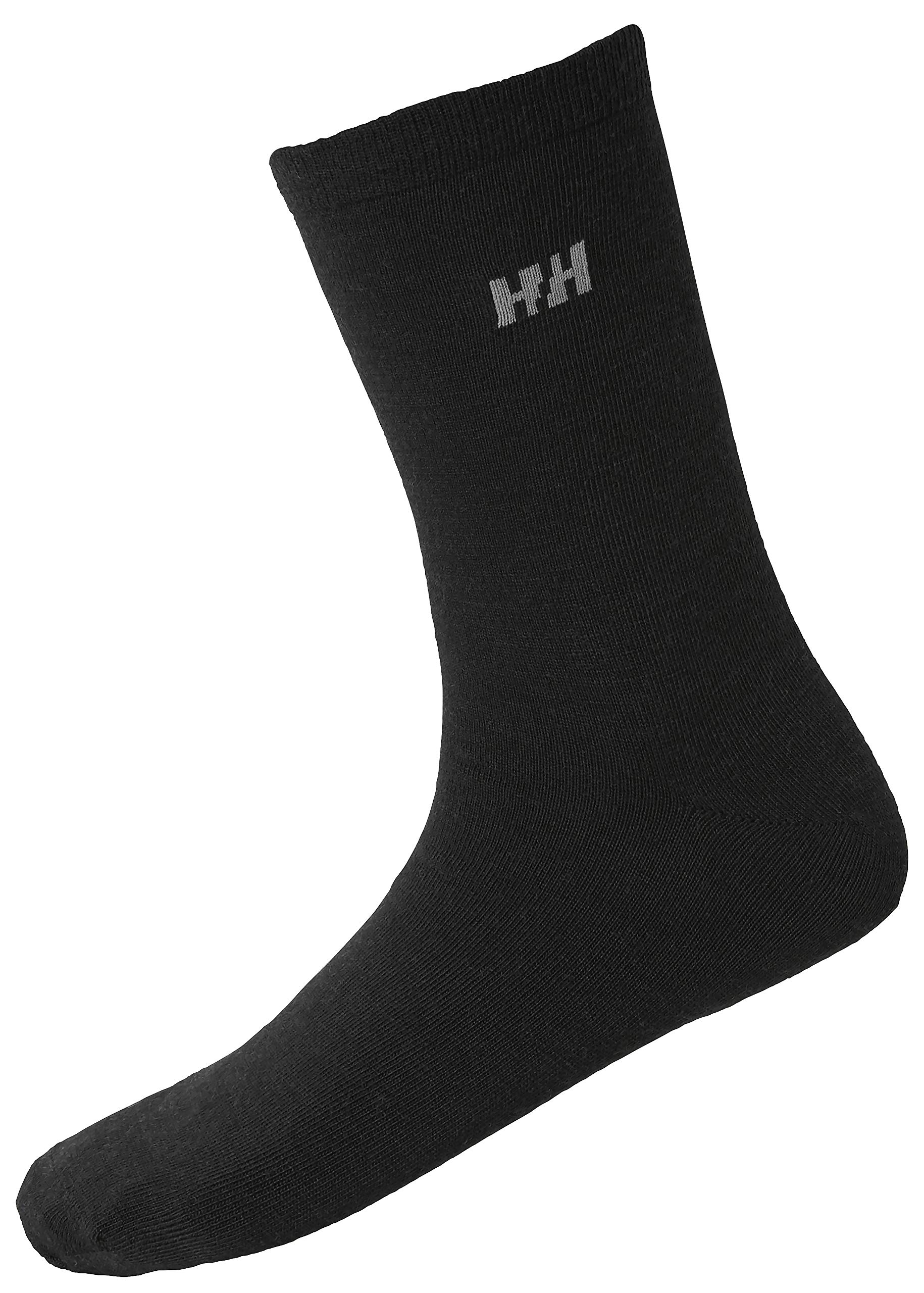 Helly Hansen Unisex Everyday Wool Sock 2Pk, Black, 45-47