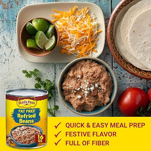 Miniatura 5 de Old El Paso Frijoles refritos sin grasa, 16 onzas (paquete de 12)