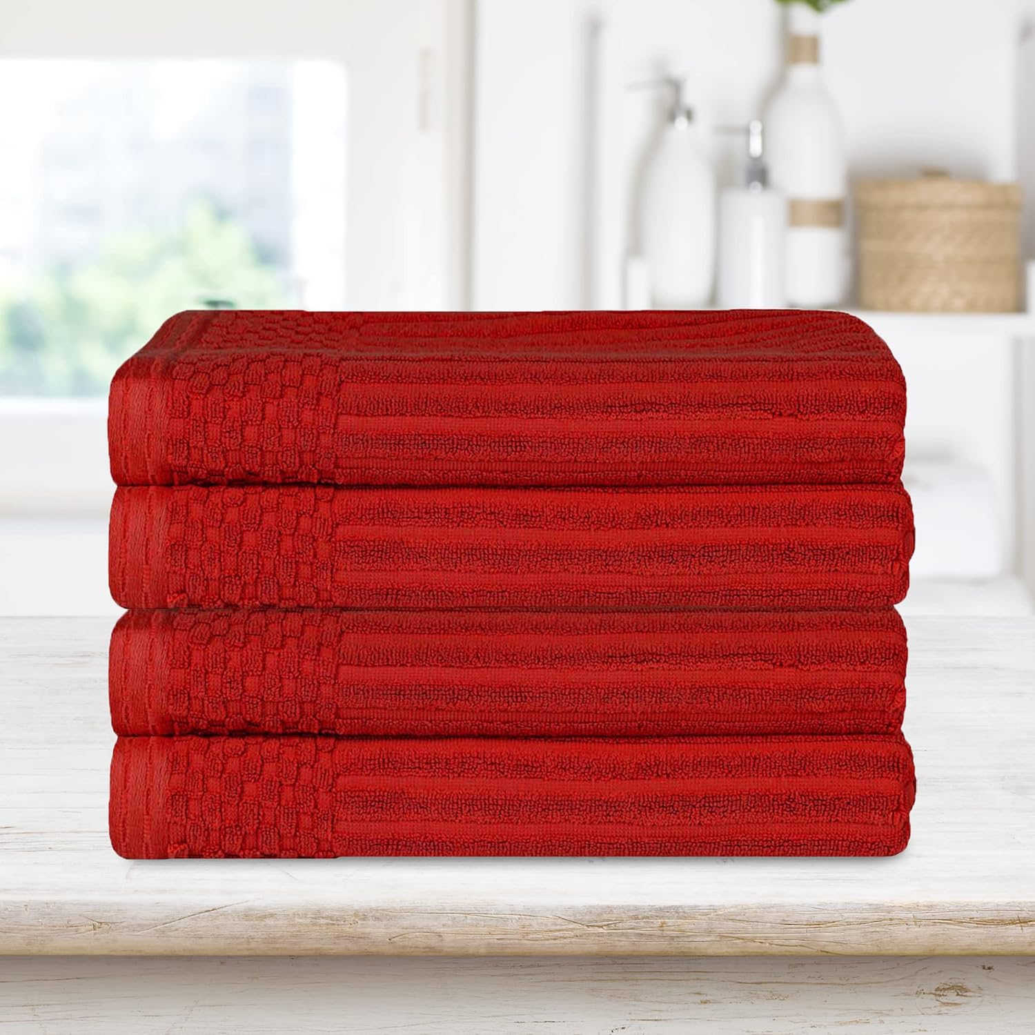 Superior 4Piece Cotton Towel Set, includes 4 Bath Towels