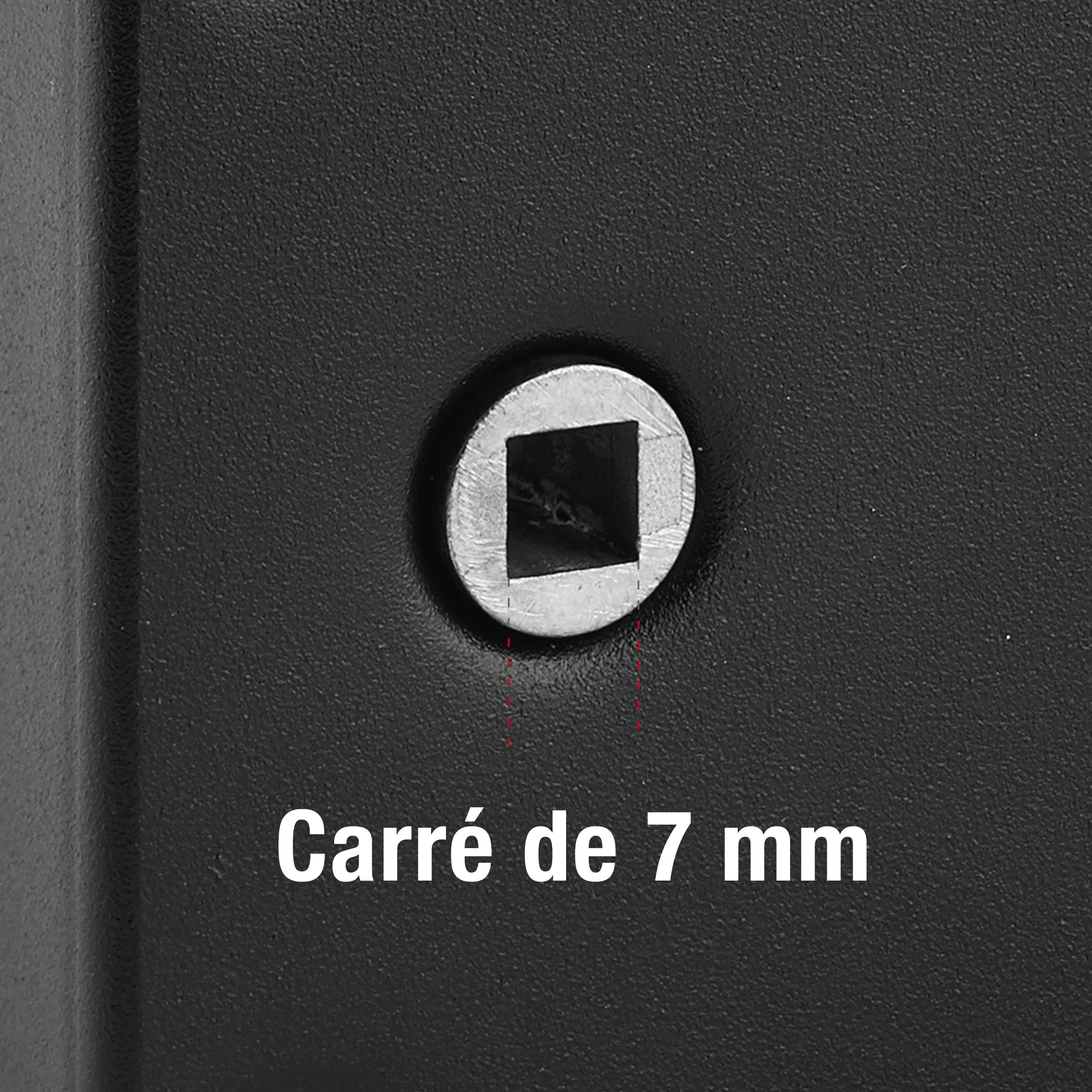 THIRARD - Serrure Horizontale en Applique 6 Gorges à Fouillot pour Entrée Droite - Axe 56 mm - Carré 7 mm - 140 x 88 mm - Noir - 2 Clés - Coffre et Gâche Acier Cambré | Serrure à fouillot 6 gorges horizontale droite