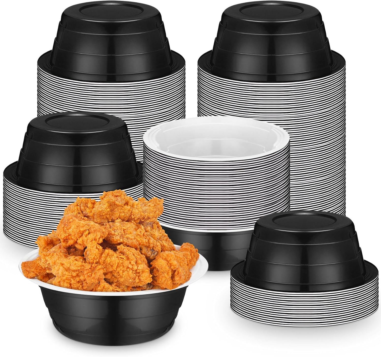 Gejoy 50 Pcs Plastic Bowls 23 oz Disposable Snack Bowls