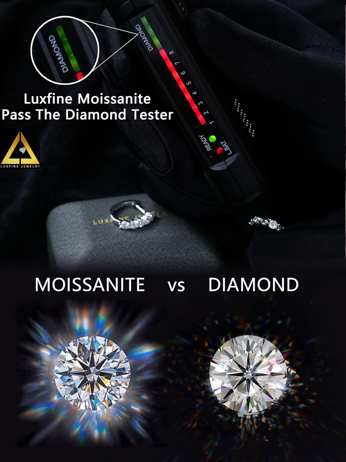 Huggie Earrings for Women Sterling Silver Hoop Earrings Moissanite Earrings Lab Diamond Hoop Earrings White Rhinestone Earring Jewelry - Image 3