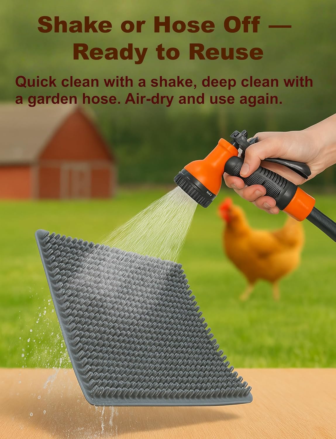 6-Pack Washable Chicken Nesting Pads for Chicken Coop, 13x11in Reusable Nest Box Liners, Trim-to-Fit Open-Grid Bedding for Cleaner Eggs, Heavy-Duty Poultry Supplies (Black)