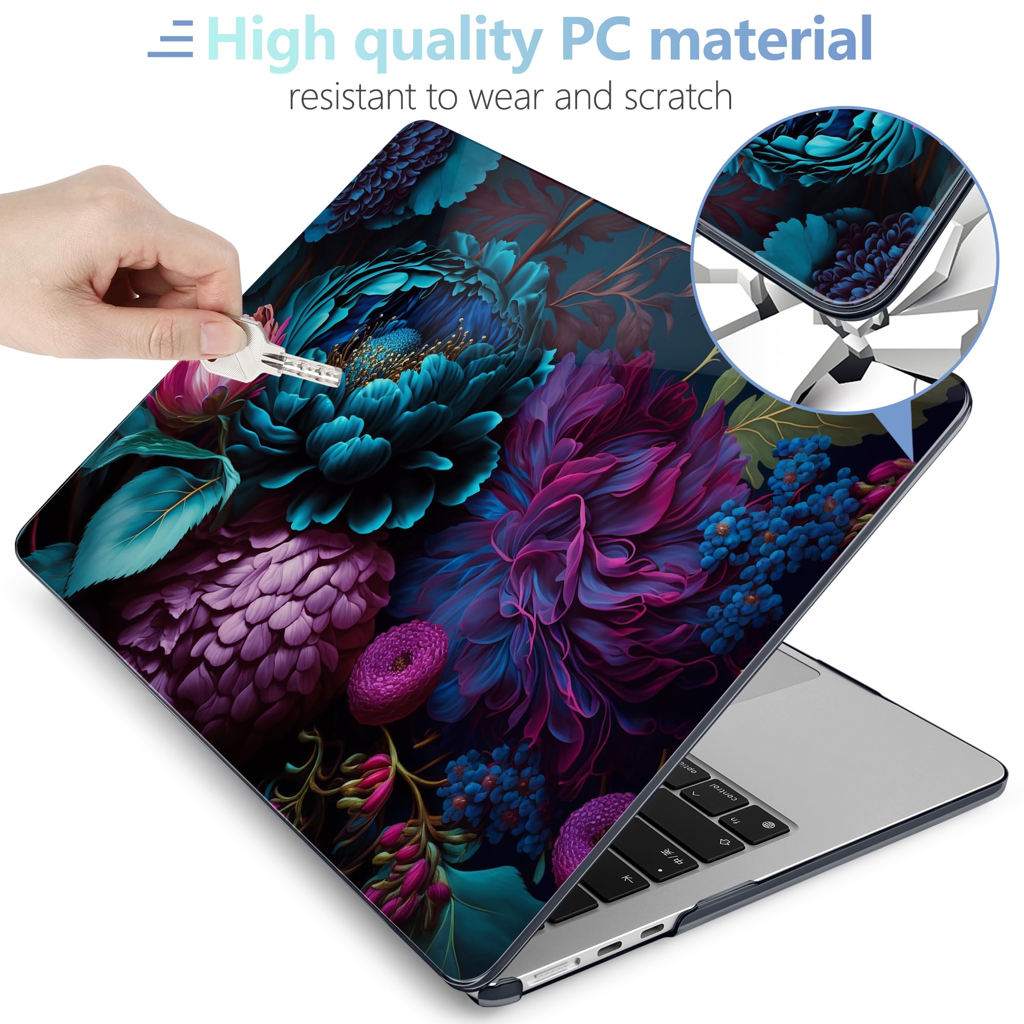 MEEgoodo Custodia per MacBook Air M5/M4/M3/M2 da 13,6 pollici 2026 2025 2024 2022, compatibile con modelli A3449/A3240/A3113/A2681, guscio rigido per laptop compatibile con MacBook Air 33 cm