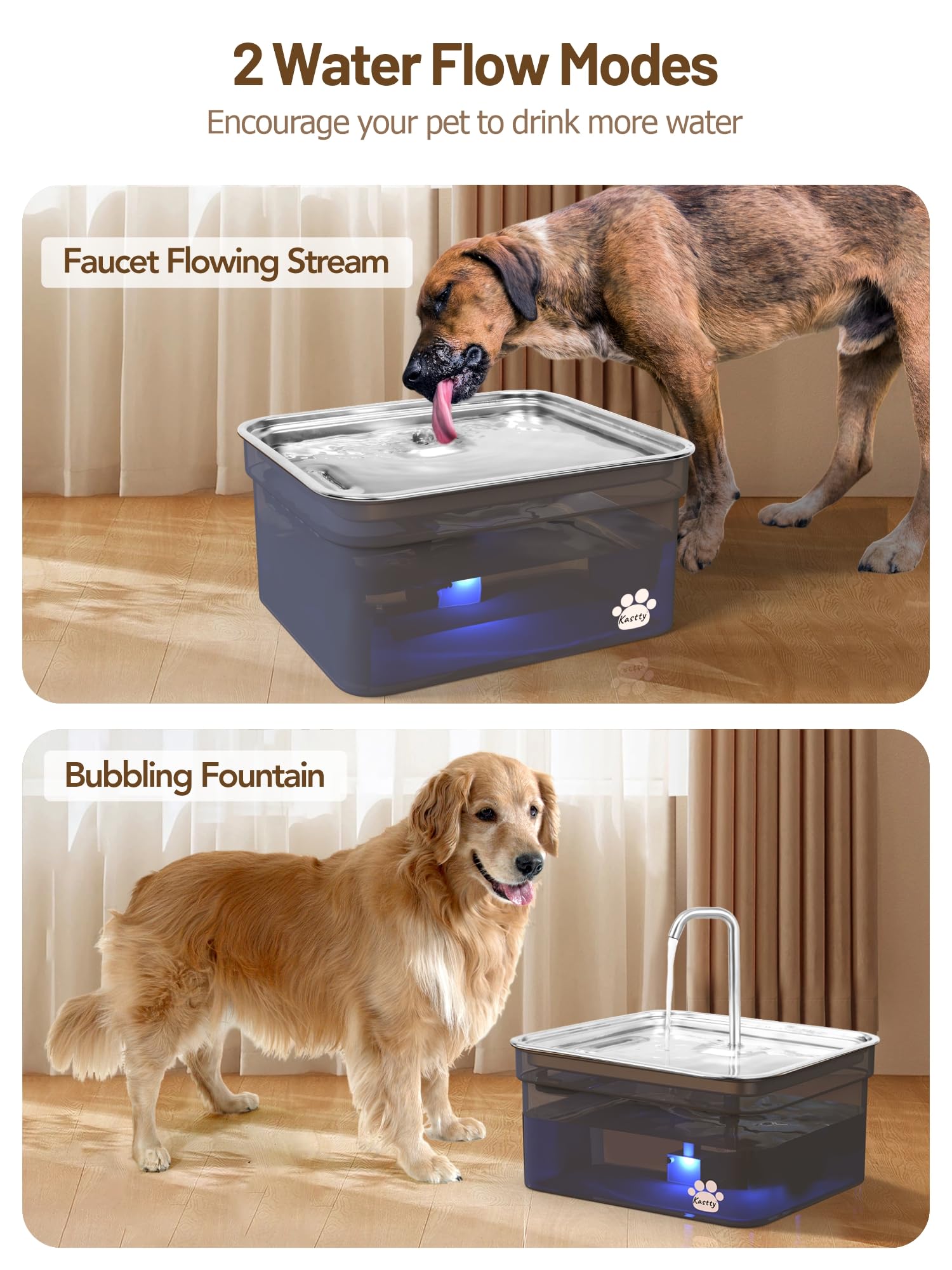 FEELNEEDY Dog Water Fountain, 7L/237oz Large Automatic Water Fountain