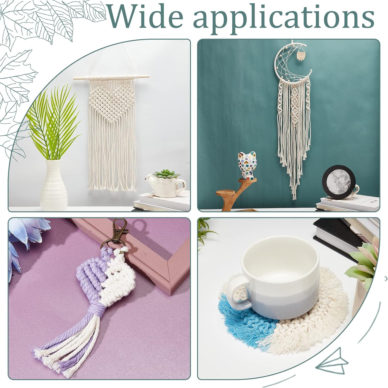 INFUNLY 7 in 1 DIY Macrame Kit for Adult Beginner Macrame Wall Hanging