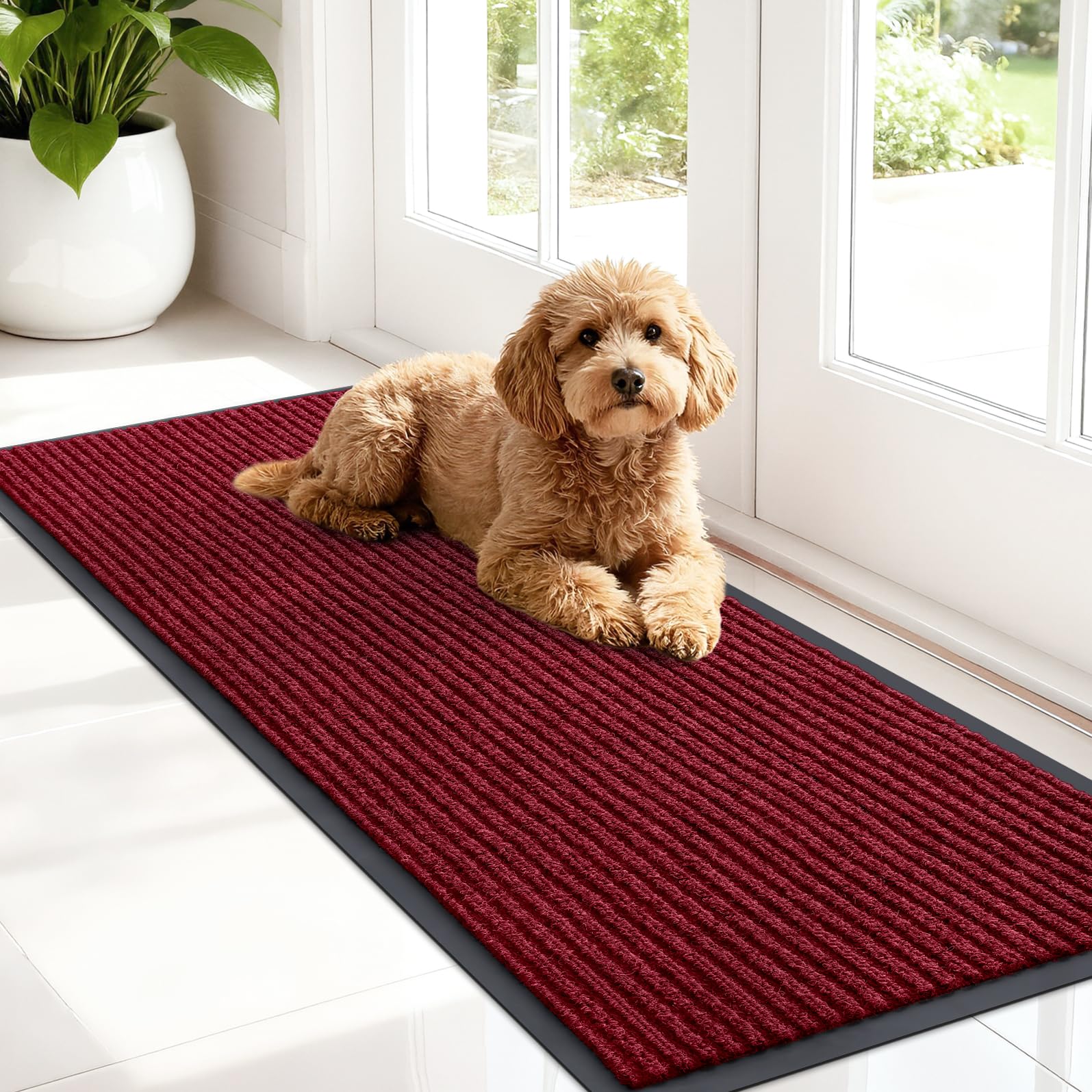 OLANLY Front Door Mat Indoor Outdoor Entrance, Waterproof Heavy Duty Doormat, Fade Resistant, Low Profile, Easy Clean Patio Porch Welcome Floor Mats for Entry, 29.5x17, Beige — view 76