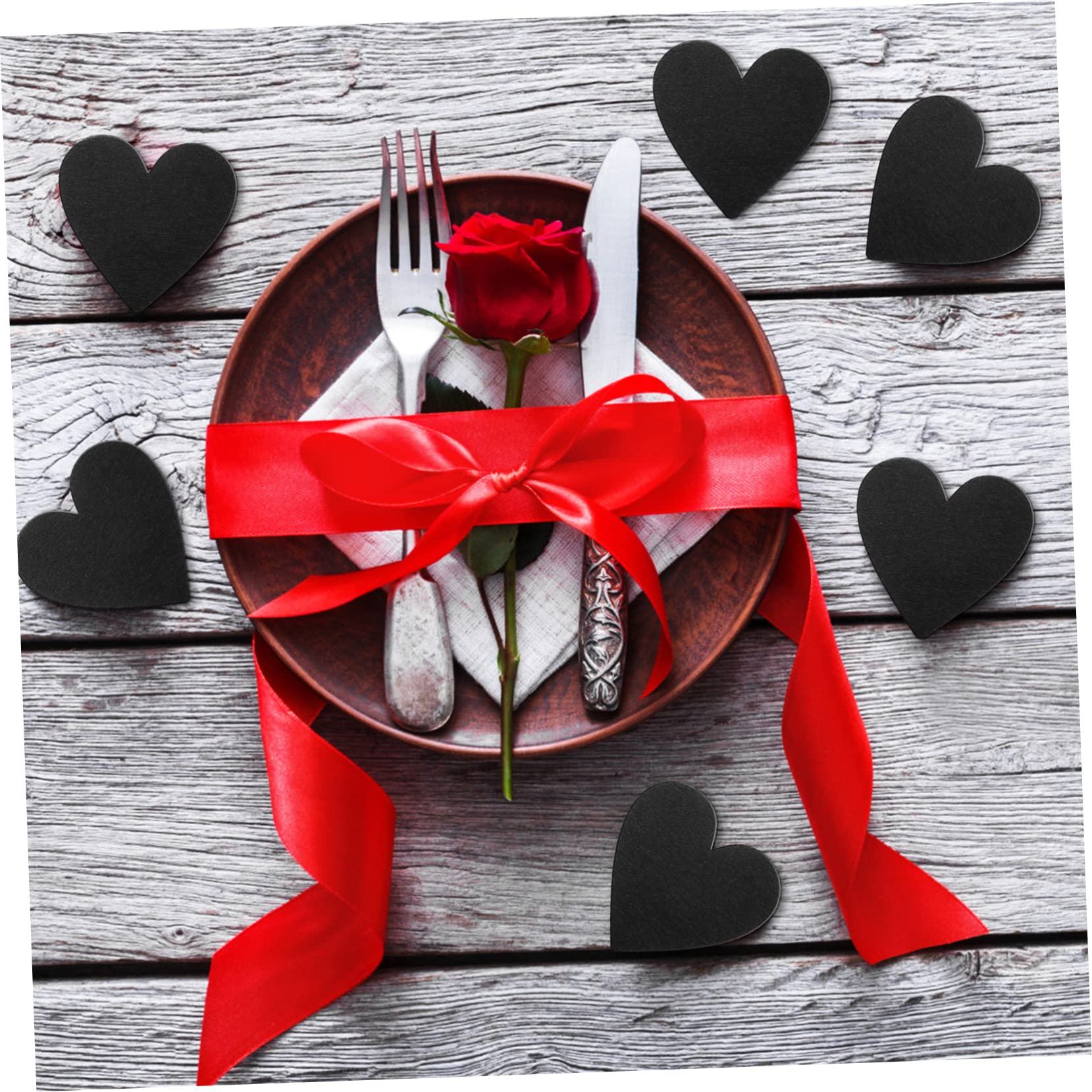 ERINGOGO Heart Shaped Chalk Board 20 Wooden Hearts for Crafting Decorative Wood Slices