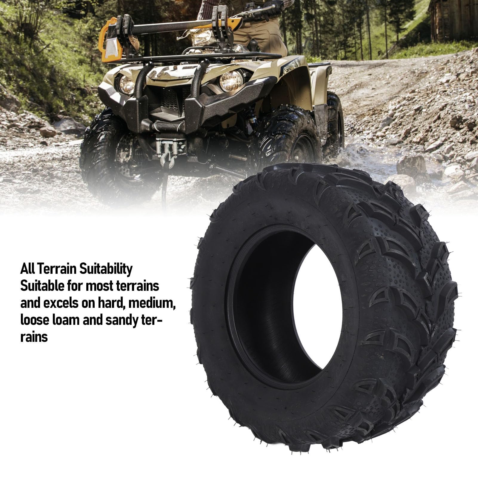 Luocute -12 6-warstwowa Opona Bezdętkowa, 6PR Opona Terenowa Heavy Duty do Wózka ATV UTV Gokart Kosiarka do Trawy