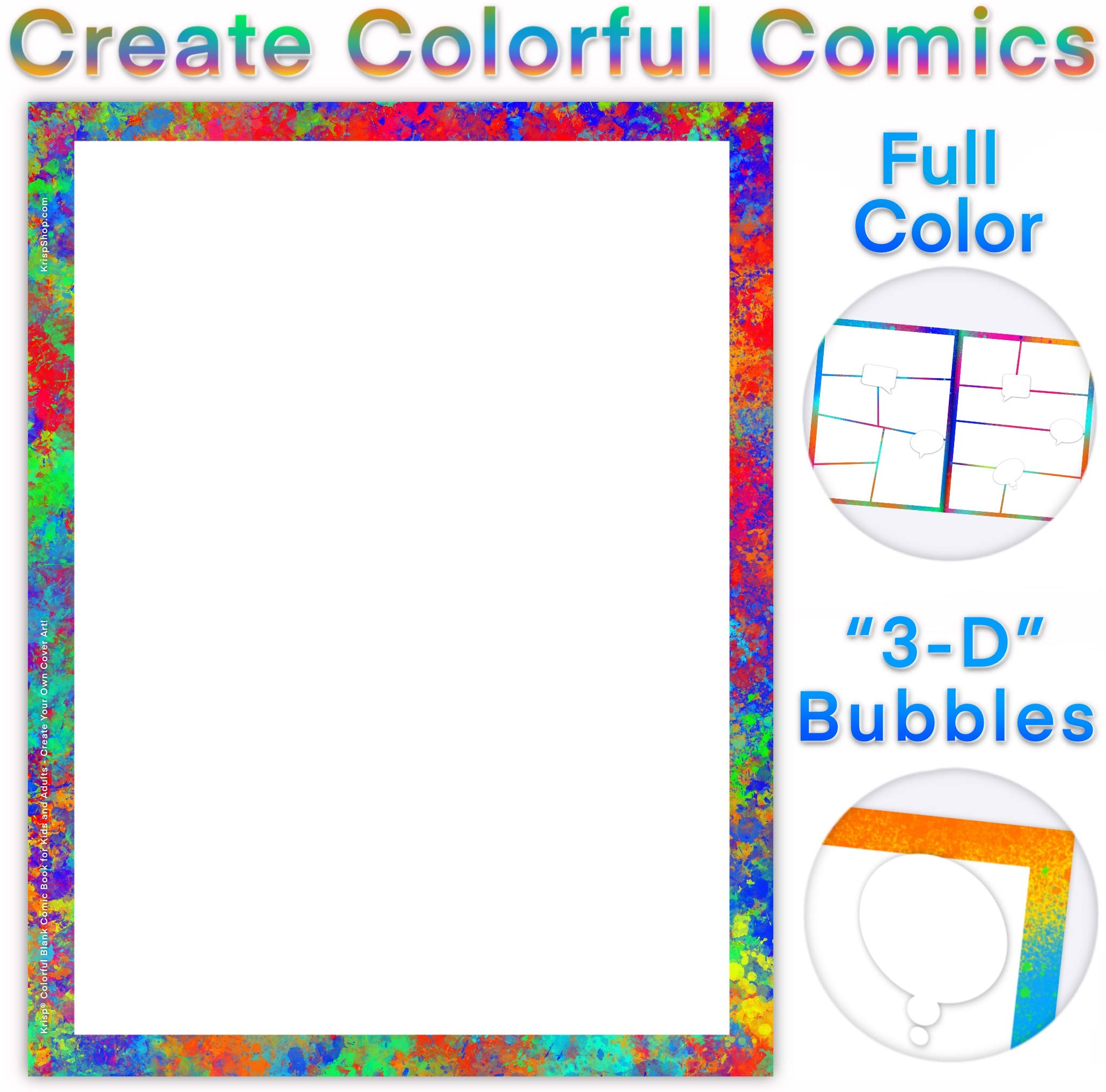 Amazon.com: Krisp® Colorful Blank Comic Book for Kids and Adults - Create  Your Own Cover Art!: 9781658395991: Shop, Krisp: Arts, Crafts & Sewing