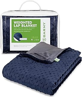 BARMY Weighted Lap Blanket (48"x24", 6lbs) Weighted Lap Pad with Removable Cover for Adults, Teens and Kids, Cotton Inner ...