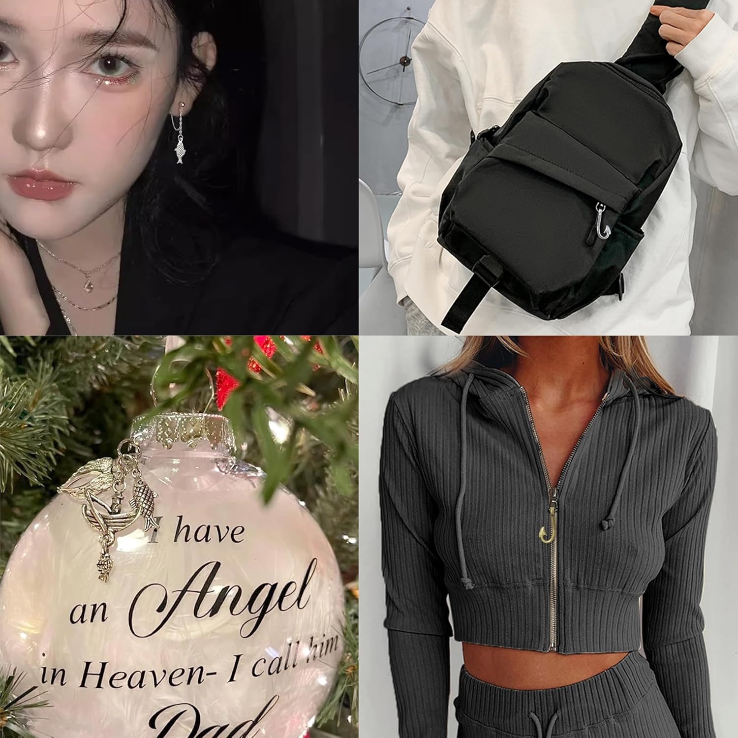 yueton 80PCS Alloy Fish Hook Sea Fish Charms Pendents Marine Animals Pendants Sea Theme Pendants for Earrings Bracelets Necklaces Jewelry Making and DIY Beach Crafts - Image 6