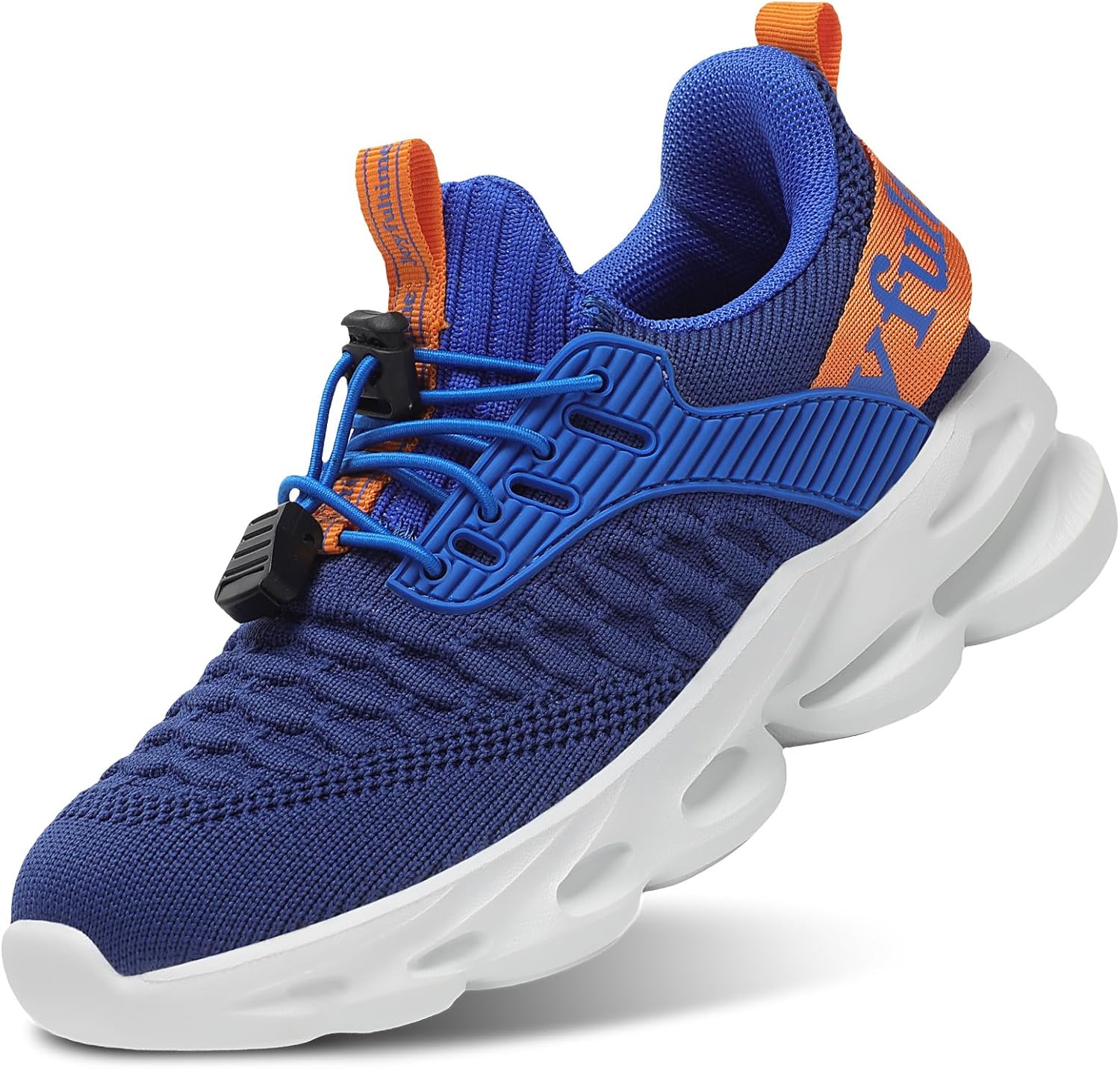 Girls Boys Sneakers Lightweight Breathable Kids Girls Boys Tennis Shoes Slip on with Bungee Lace Running Athletic Shoes for Little Kid/Big Kid/Toddler