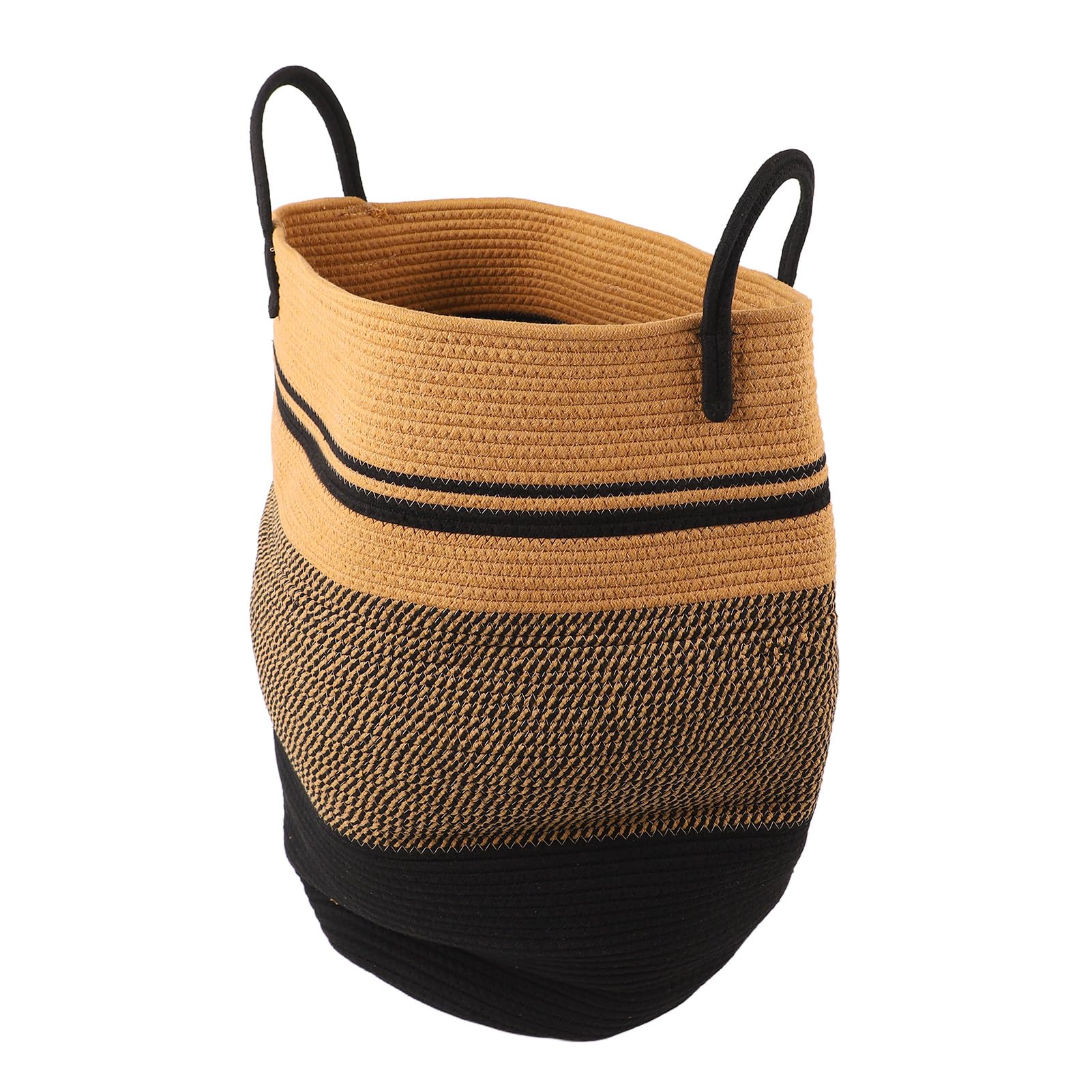 Cesto per la biancheria, cesto portabiancheria extra large, alto, in cotone intrecciato, per vestiti, giocattoli, coperte, organizer pieghevole di alta qualità per camera da (39x49x65 cm)
