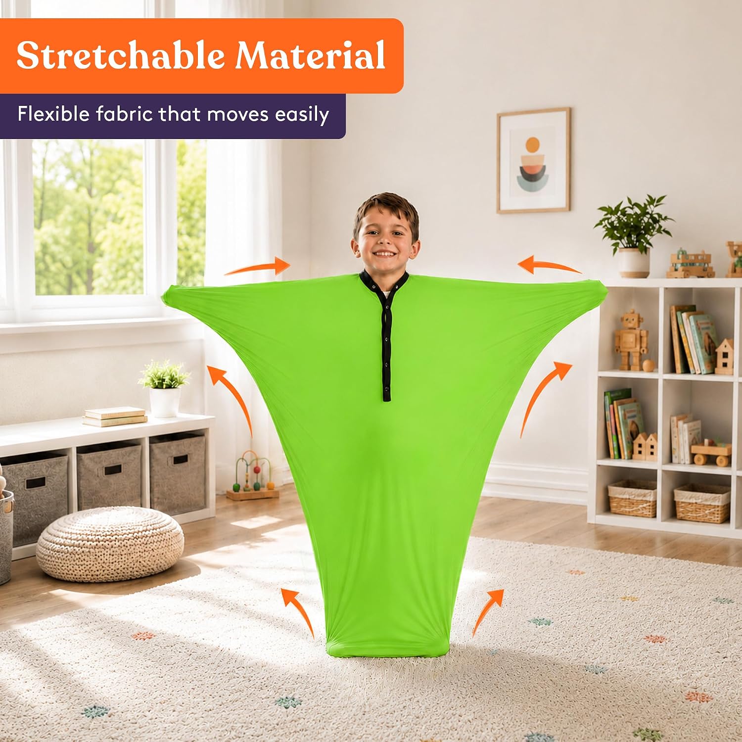 Special Supplies Sensory Body Sock Full-Body Wrap to Relieve Stress, Stretchy, Breathable Cozy Sensory Sack for Boys, Girls