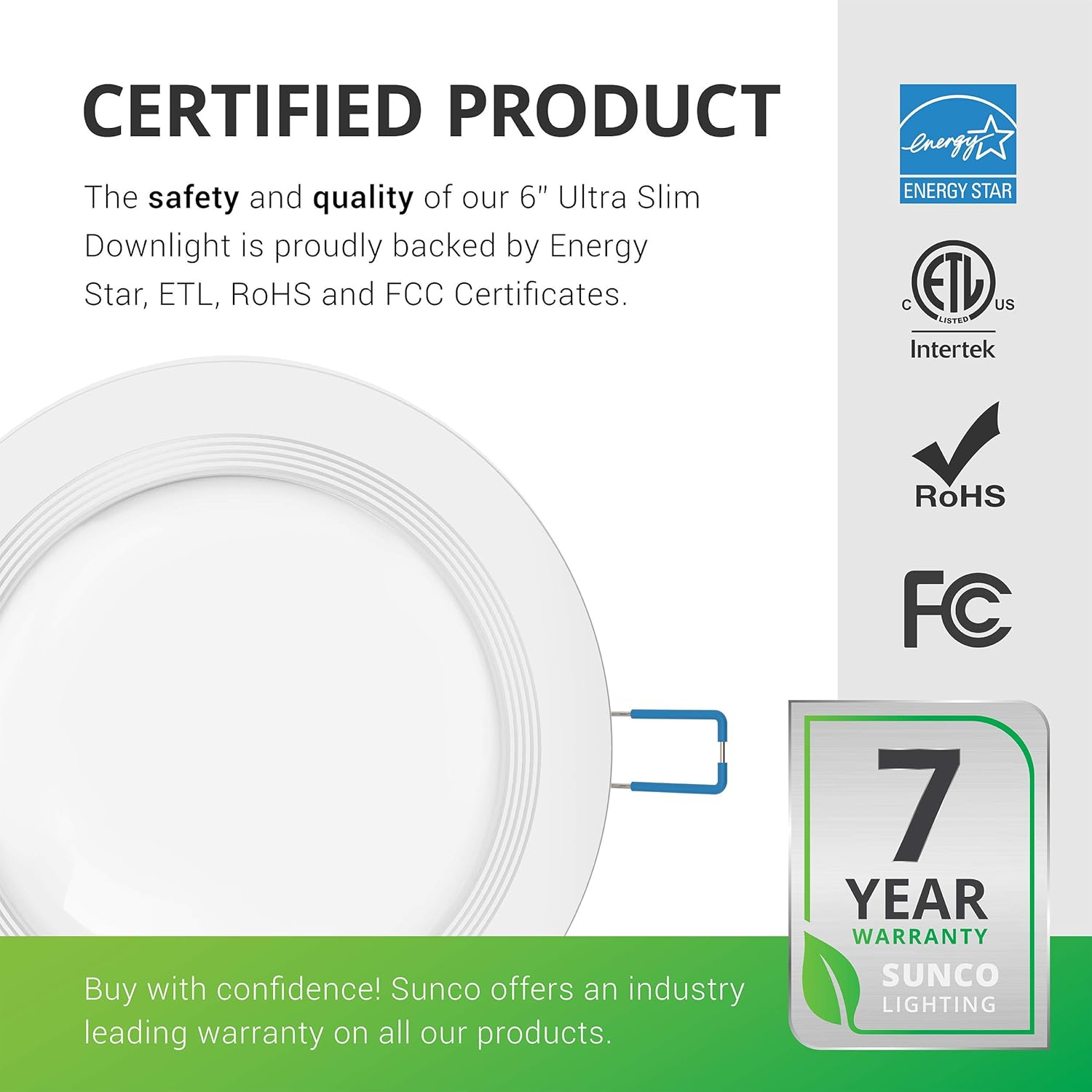 Buу 1 gеt 1 Sunco Lighting 12 Pack 6 Inch Ultra Thin LED Recessed Ceiling Lights Slim, 5000K Daylight, Dimmable 14W=100W, 850 LM, Baffle Trim Damp Rated, Canless Wafer Thin with Junction Box - ETL & Energy Star