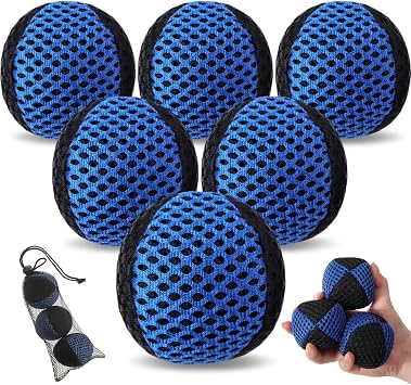 Soulchen 6 Packs Juggling Balls Set for Beginners Juggling Bean Bags Durable Juggle Ball Kit for Beginners and Professionals Black Blue