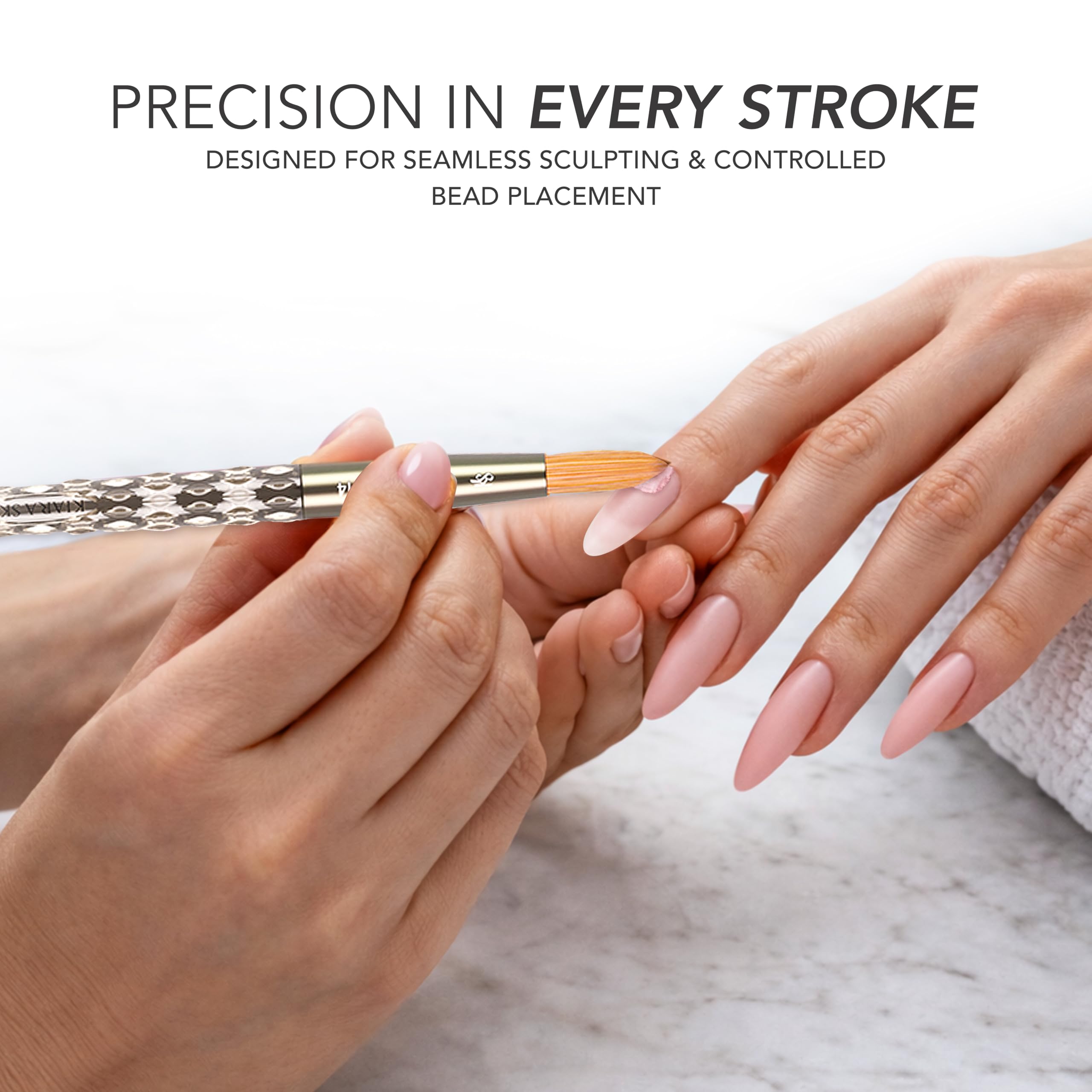 Kiara Sky Kolinsky Acrylic Nail Brush with Crystal Cut Handle