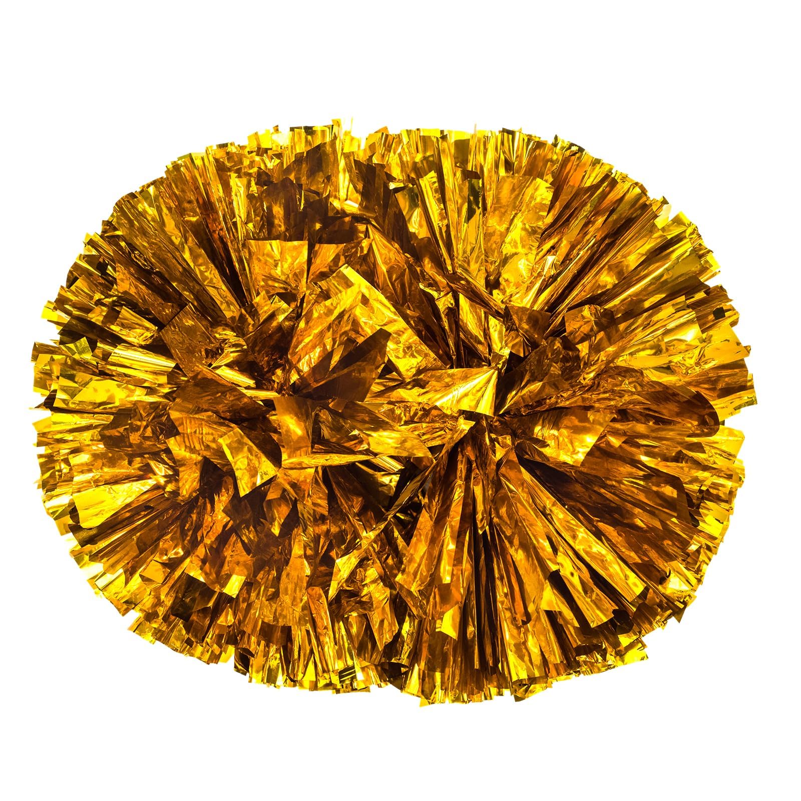 NikKohNikKoh 2 Pack Pom Poms Cheer, Cheerleader Pom Poms for Girls with Baton Handle, Pompoms for Sports Team Spirit Cheering (glod)