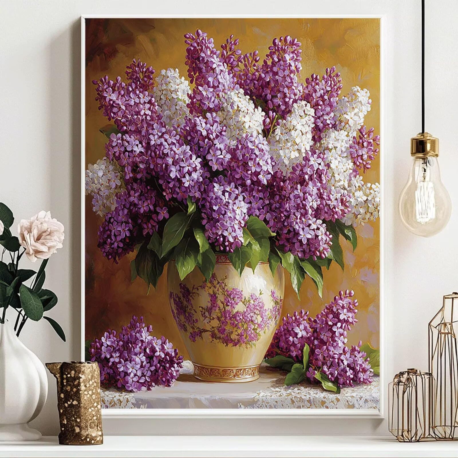5D DIY Vaso Diamond Painting Adulto Kit Fiore Strass Ricamo Punto Croce Pittura Diamante Adulto 100x135cm Pittura Diamante Tempo Libero Creativo Adulti per Decorazione Della Parete Regalo Uomo THDZ
