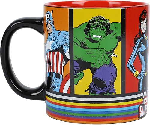 Miniatura 3 de Bioworld Marvel Multi Character - Taza de cerámica negra de 16 onzas