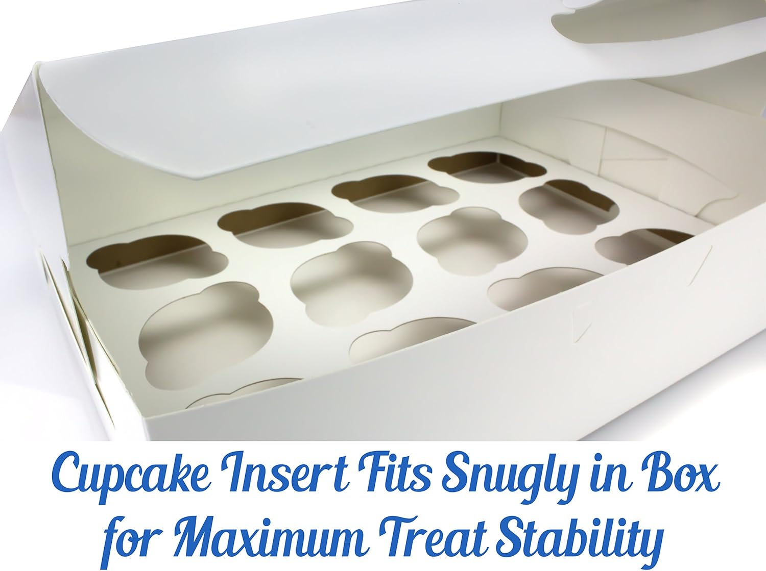 Pro-Quality Bakery Boxes for Cupcakes with Display Window and Cupcake Inserts 12 Pk. Each Recyclable, Bright White Box Displays 1 Dozen Cup Cakes. Ready to Customize for Your Fundraiser, Bake Sale