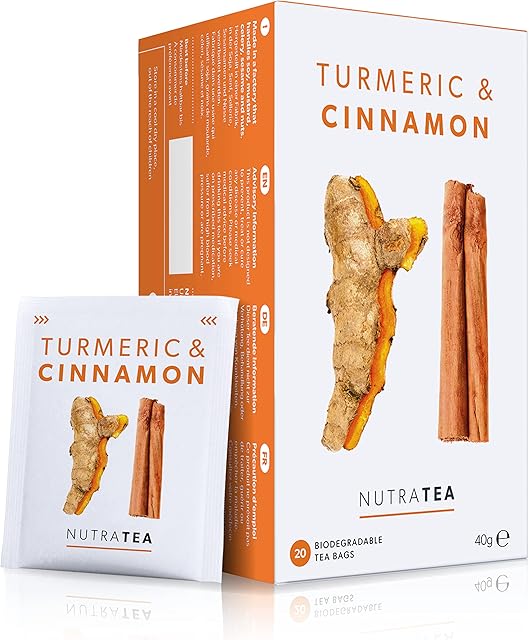 Nutra Tea - Turmeric & Cinnamon Tea - 20 Tea Bags - Herbal Tea