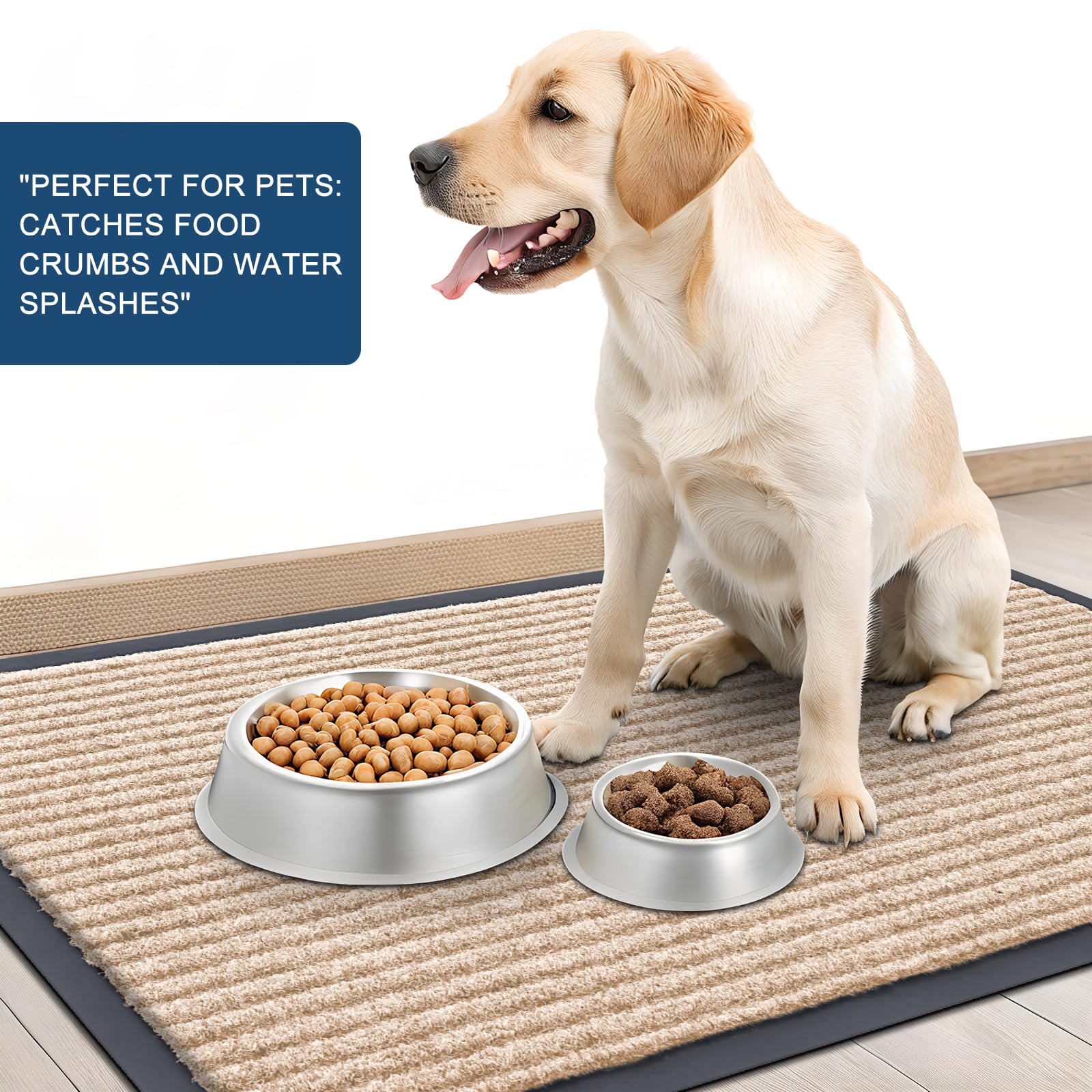 OLANLY Front Door Mat Indoor Outdoor Entrance, Waterproof Heavy Duty Doormat, Fade Resistant, Low Profile, Easy Clean Patio Porch Welcome Floor Mats for Entry, 29.5x17, Beige — view 6