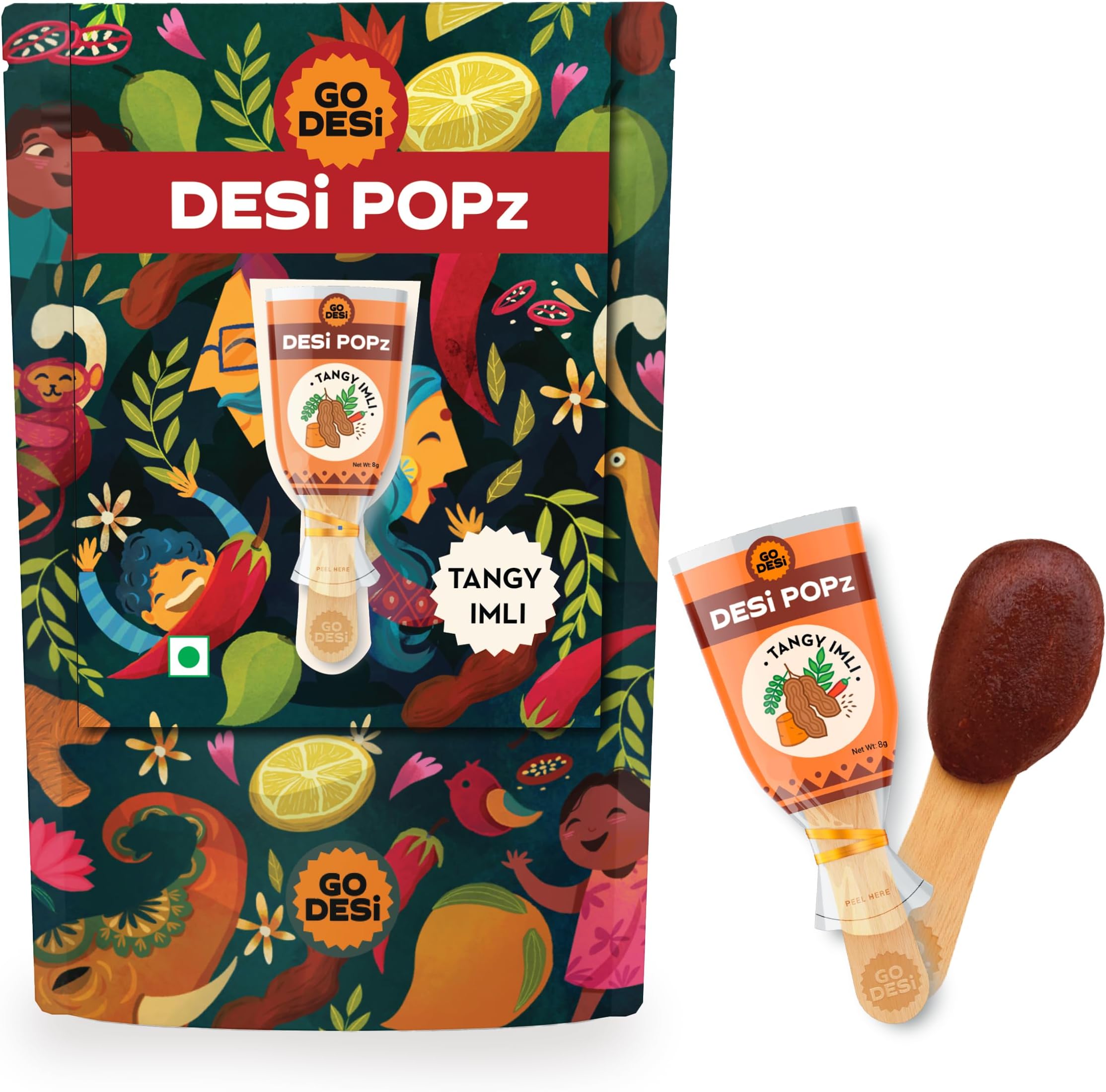 GO DESiTangy Imli Pop, Imli Candy, 3 x Pack of 10 pcs, Desi Popz, 240 g