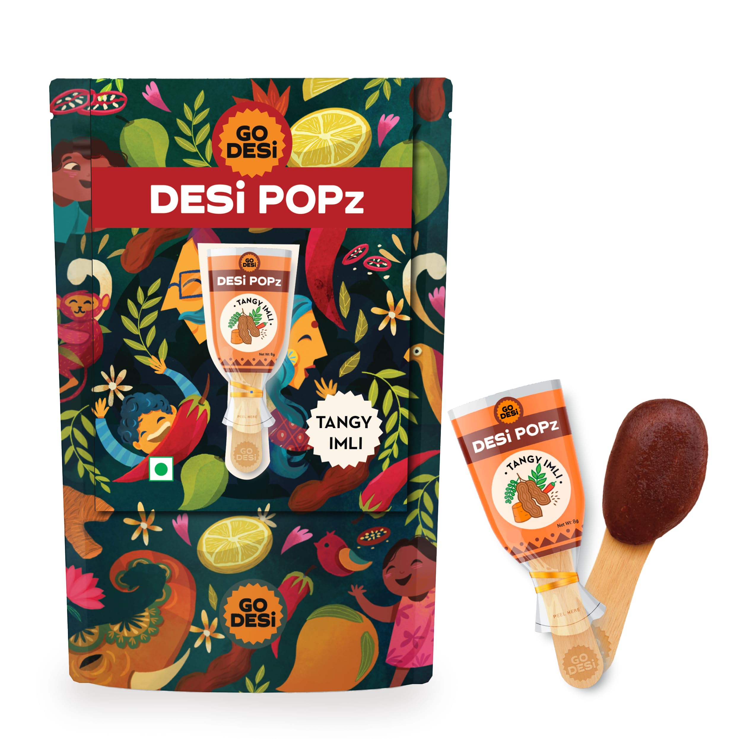 GO DESiTangy Imli Pop, Imli Candy, 3 x Pack of 10 pcs, Desi Popz, 240 g