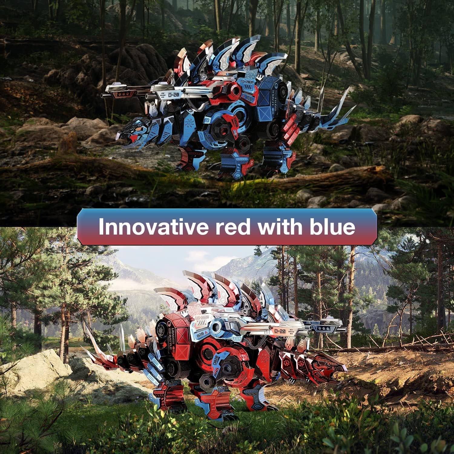 Microworld 3D Metal Puzzle, Mechanical Stegosaurus Metal Model Kits, DIY Challenge 3D Puzzle for Adult, Brain Teaser Art Craft Home Decor Toy for Teen